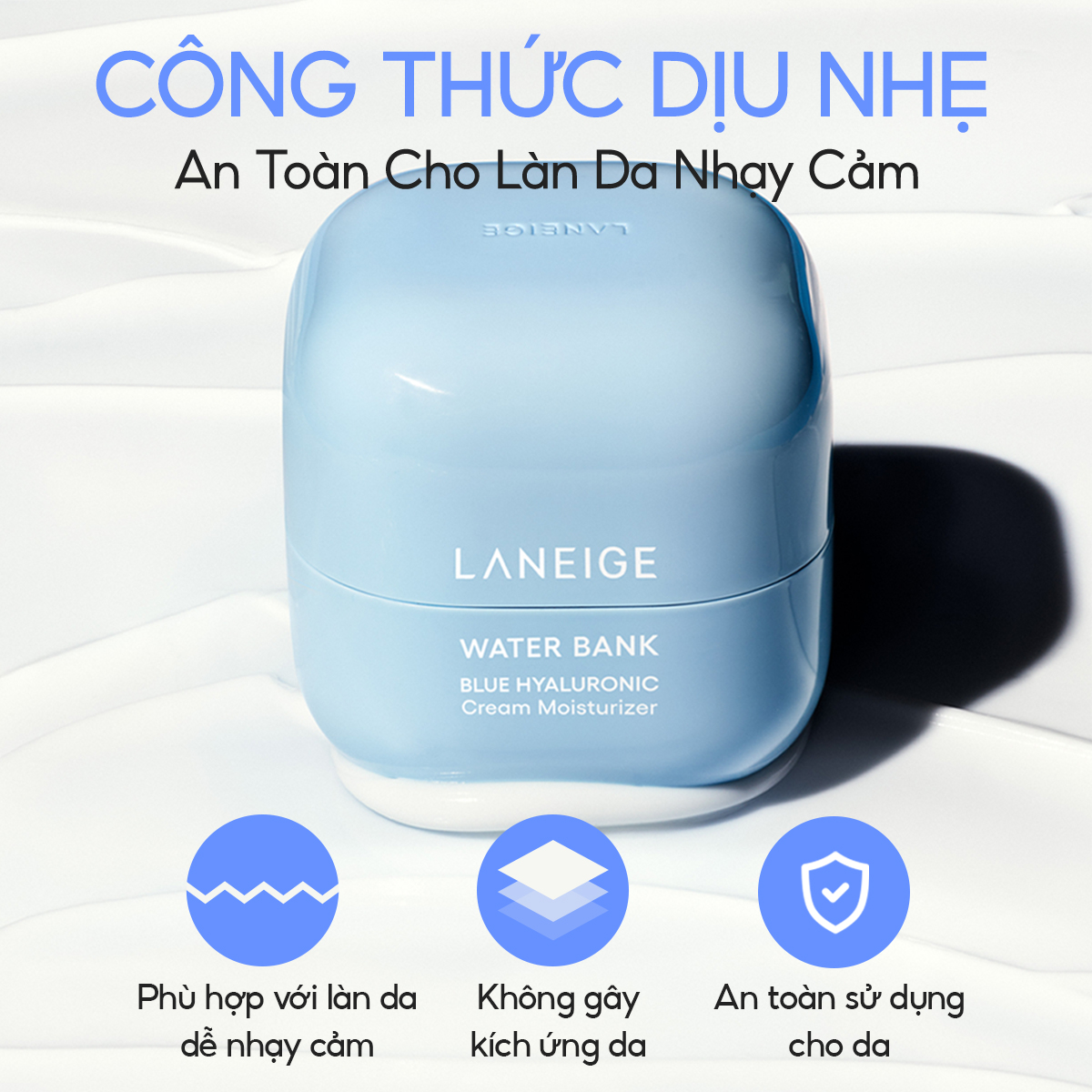 Kem Dưỡng Ẩm Dành Cho Da Thường Và Da Khô Laneige Water Bank Blue HA Cream Dry 50ml
