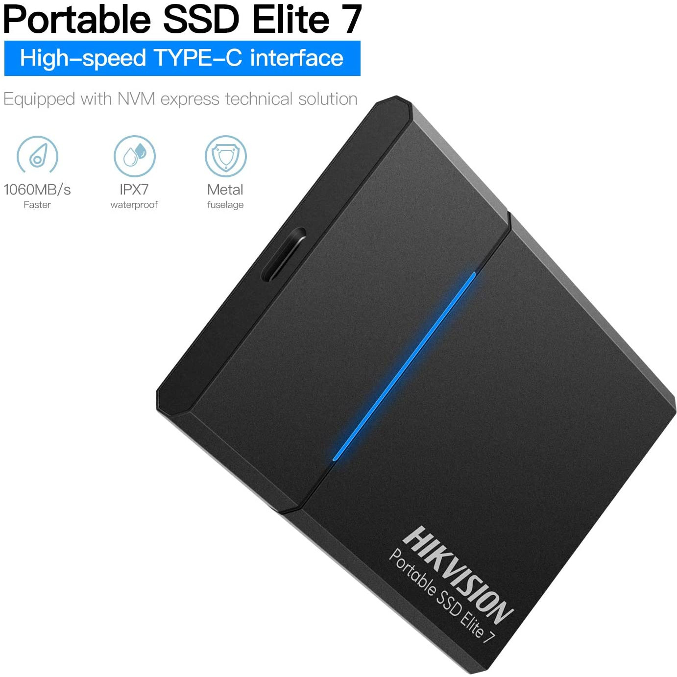 Ổ cứng di động SSD HIKVISION Elite 7 Touch 500GB - Hàng Chính Hãng