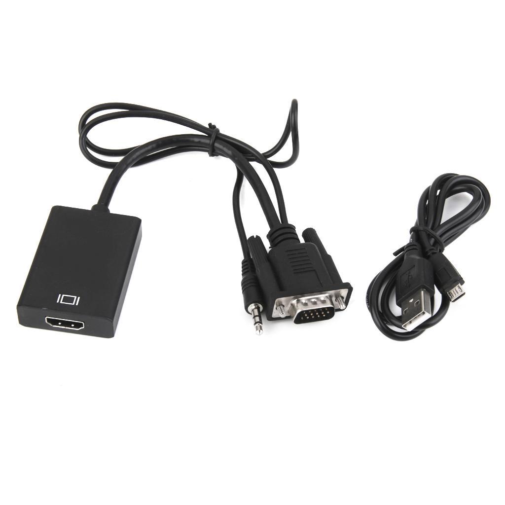 VGA Male with Audio Cable to HDMI Converter Adapter for HDTV PC DVD