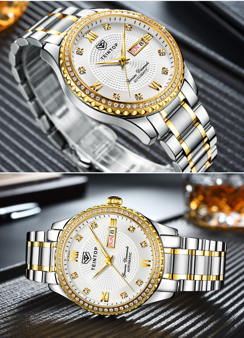 Đồng hồ nam chính hãng Teintop T8629-2 Fullbox, Kính sapphire ,chống xước,chống nước,dây kim loại thép không gỉ 316L, máy cơ , Mới 100%,Bảo hành 24 tháng,thiết kế đơn giản,sang trọng và lịch lãm