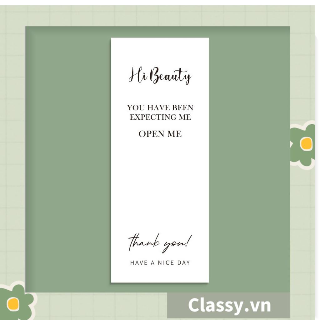 Bộ 50 Nhãn dán hộp sticker 6*15cm giấy C bóng họa tiết vintage dùng để trang trí, niêm phong Q1702