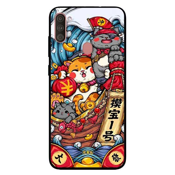 Ốp lưng dành cho Samsung Galaxy A11 - Mèo Sóng Nước