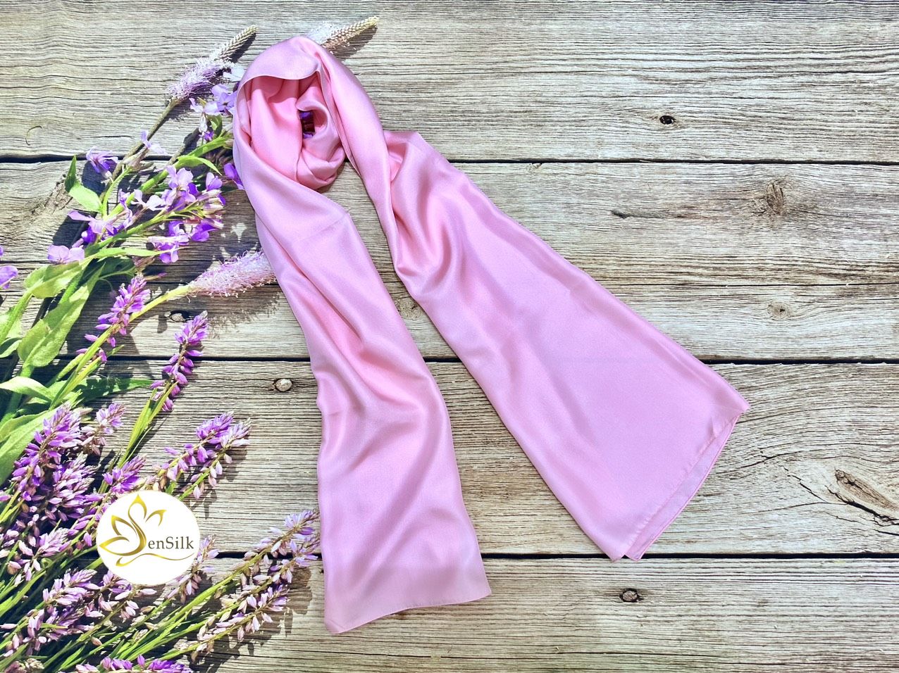 Silk Scarf 100% High Quality Natural Silk - Khăn Lụa Cao Cấp Sen Silk 180x55cm