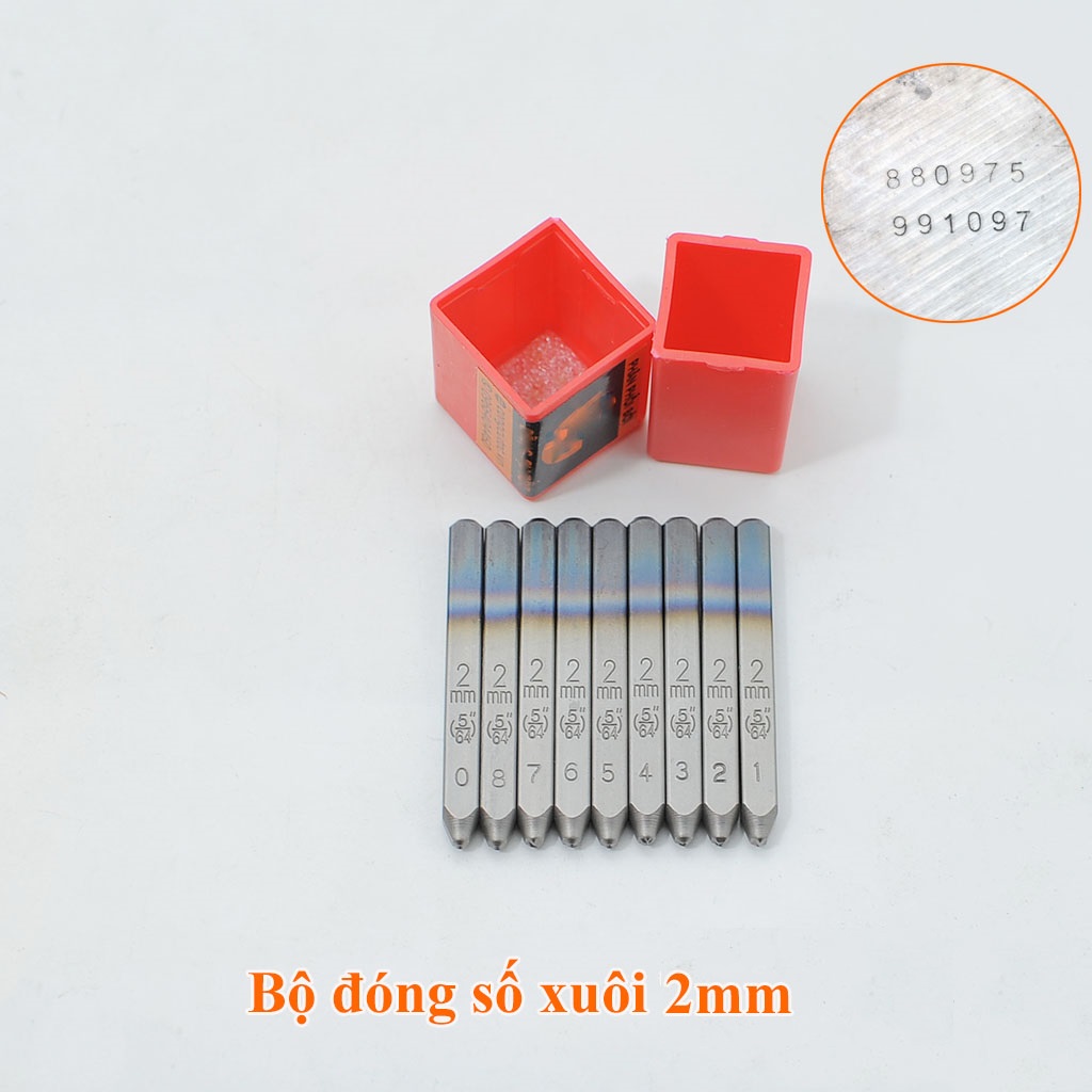 Bộ đóng số Xuôi cỡ 2mm hàng Đài Loan