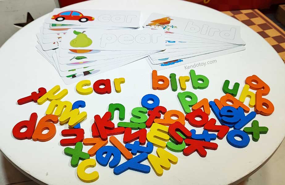 Bộ chữ cái tiếng anh chữ rời (2 bộ chữ) bằng gỗ cho bé tập ráp vần, đồ chơi giáo dục sớm