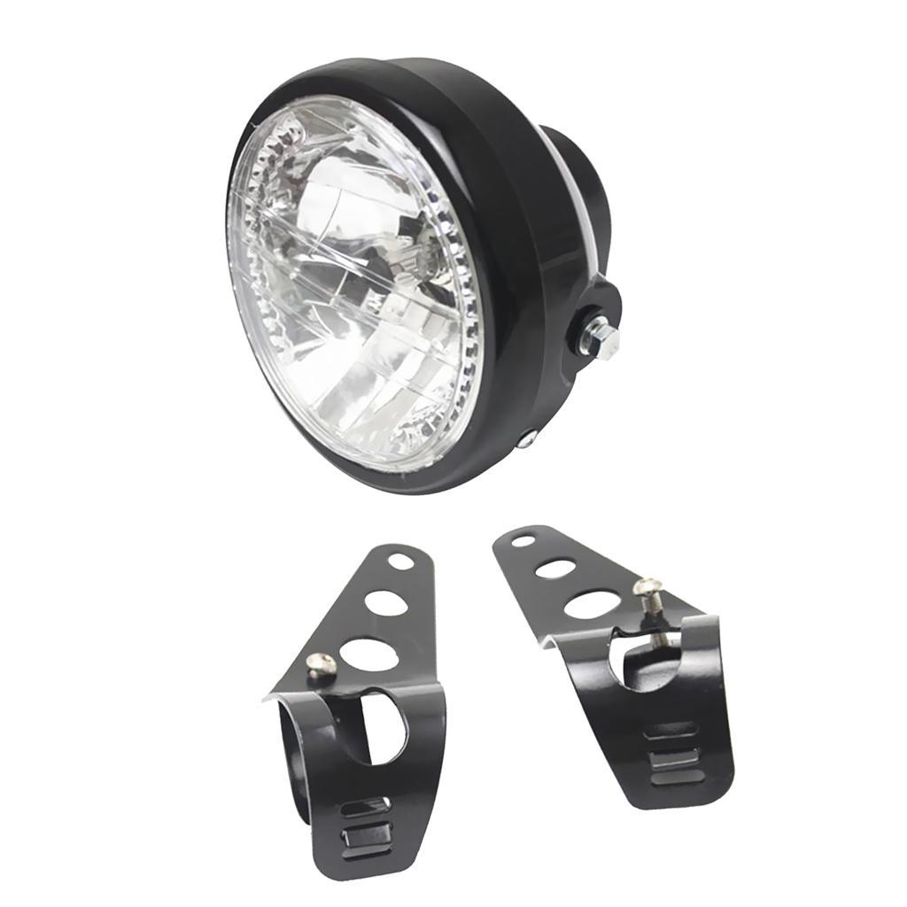 7" Universal Motorcycle Headlight LED  Lamp Black Bracket Mount