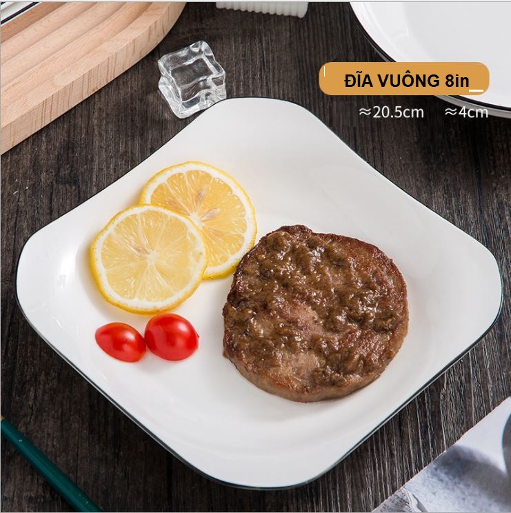 Bộ sưu tập các loại đĩa trắng viền đen Bắc Âu
