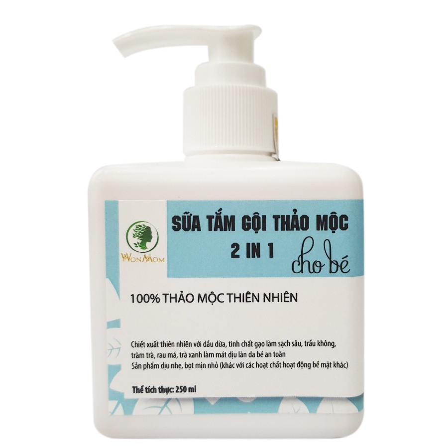 Sữa Tắm Gội Thảo Mộc Nuôi Dưỡng Làn Da Mềm Mại Và Thơm Tho Cho Bé Wonmom 250ml