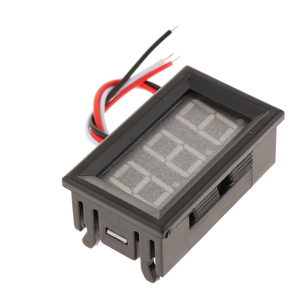 0.56 Inch LED Digital Display Voltmeter, 3 Wire 3-Digit Green LED Panel, DC 0-100V for Car Motor Auto