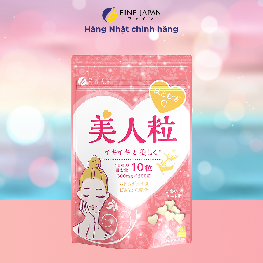 Viên Uống Trắng Da Hatomugi & Vitamin C Nhật Bản - Fine Japan Gói 200 Viên