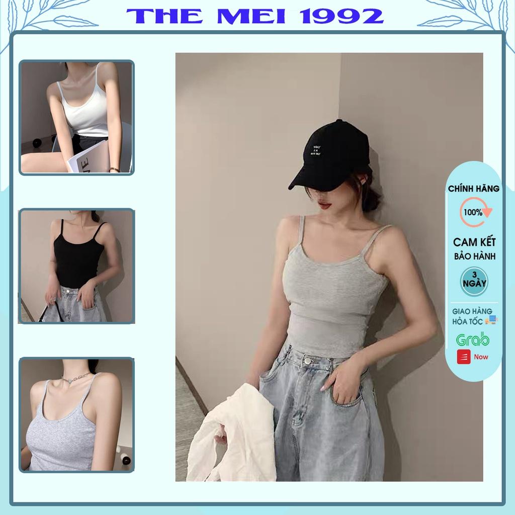 Áo 2 dây nữ THE MEI 1992 cao cấp - Áo hai dây sát nách màu trơn chất liệu cotton mềm mịn thoáng mát 2022