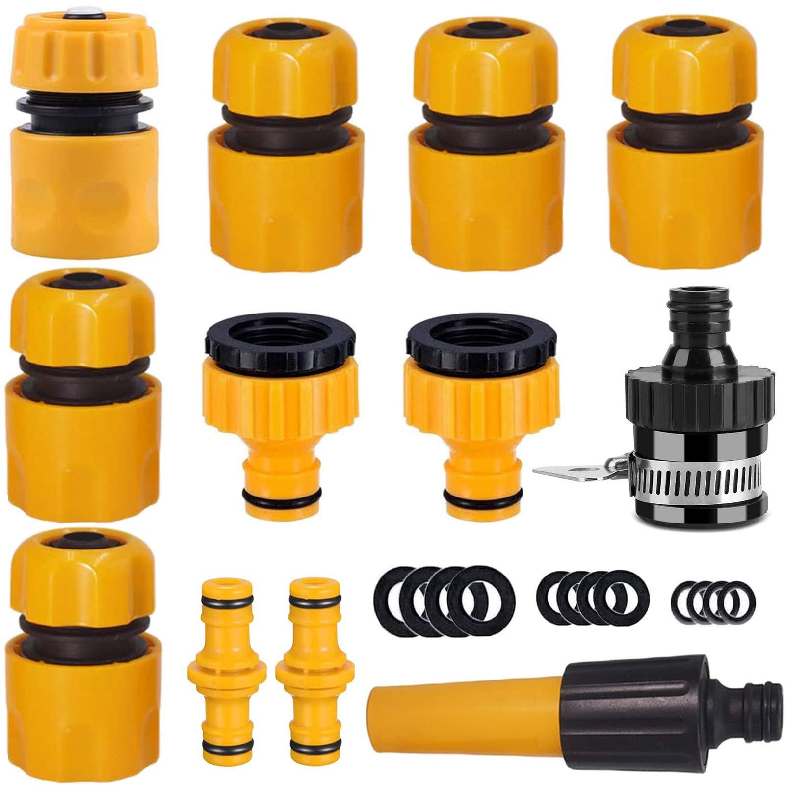 Hose Connector Bộ phụ kiện vòi vườn. đầu vòi, đầu nối nhanh, đầu nối chống nước, đầu nối đực đôi, đầu nối vòi Kích thước 1/2 và 3/4 inch
