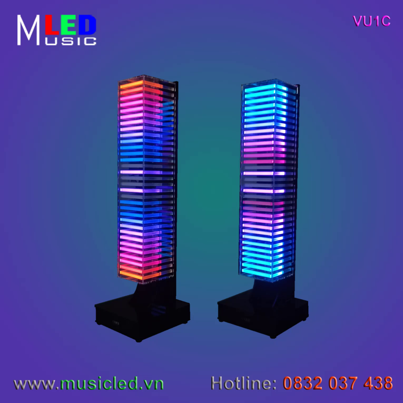 Đôi đèn Music LED nháy theo âm lượng nhạc cỡ nhỏ (VU1C)