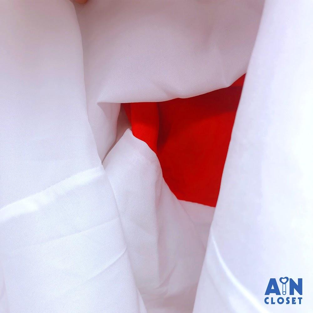 Bộ áo dài váy bé gái họa tiết Hoa sen trắng lụa đỏ - AICDBG0ACRZ7 - AIN Closet