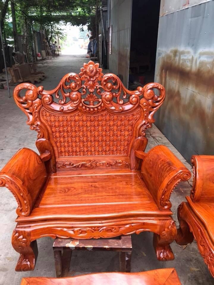 Bộ bàn ghế Hoàng Gia gỗ hương đá