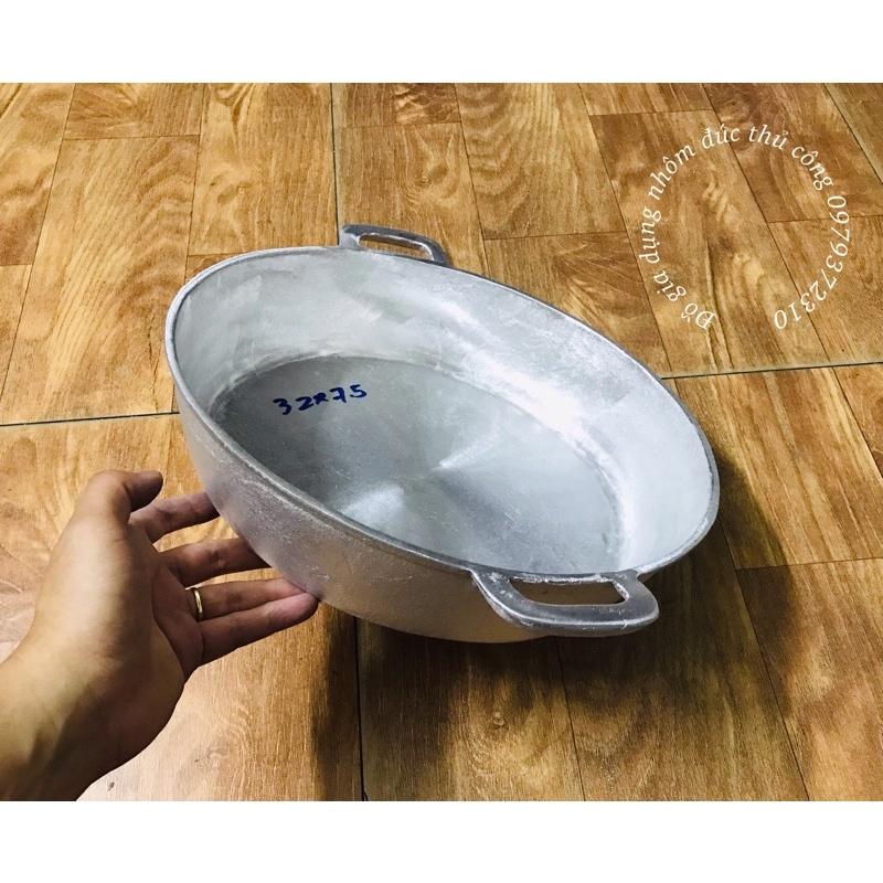 Chảo gang đúc đáy bằng đk 32cm