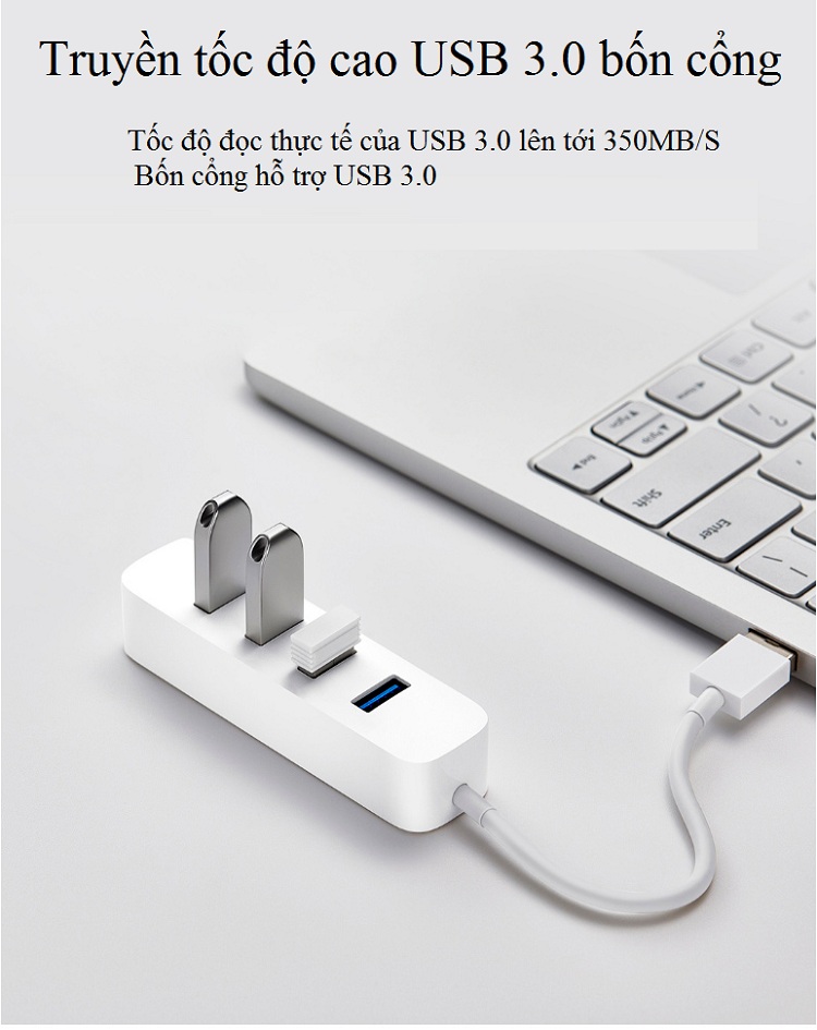 Thiết Bị Kết Nối Đa Cổng Cắm Chia 4 Cổng USB 3.0 Nhỏ Gọn