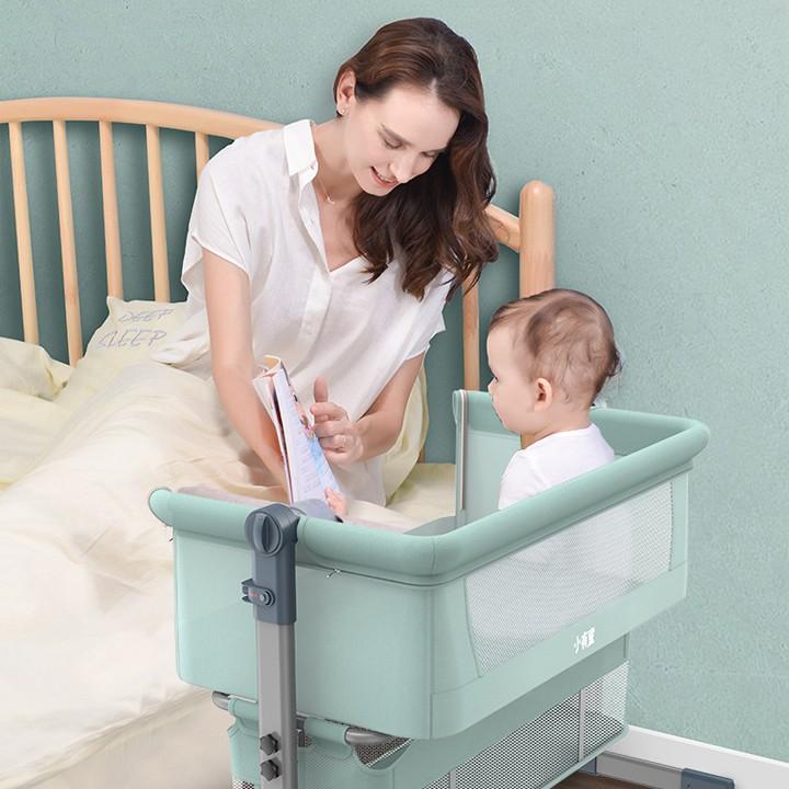 Nôi cũi trẻ em, nôi vải cho bé từ sơ sinh. Có màn, có thể ghép cạnh giường cha mẹ, gấp gọn, giỏ đựng đồ tầng dưới