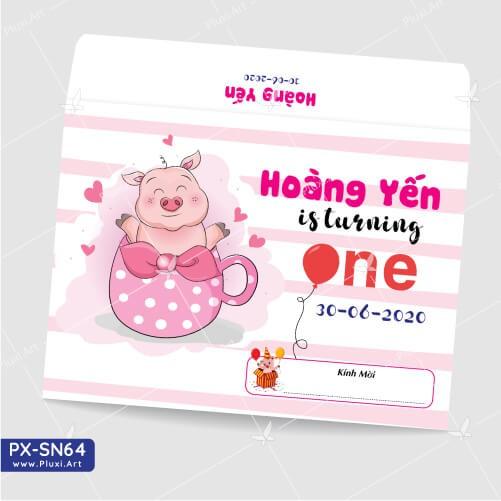 Thiệp thôi nôi – sinh nhật theo yêu cầu Pluxi
