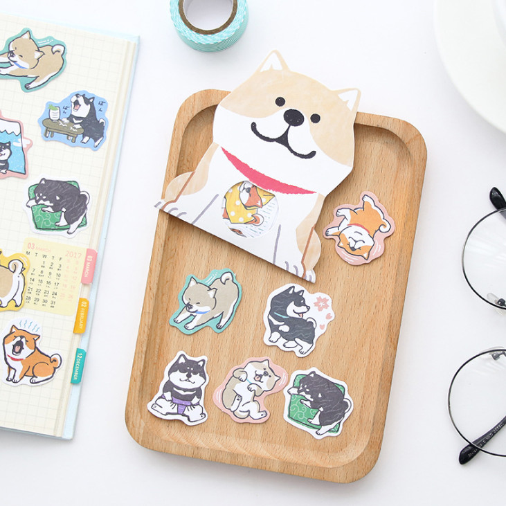 30 Miếng Sticker trang trí chó Shiba Inu &amp; Husky