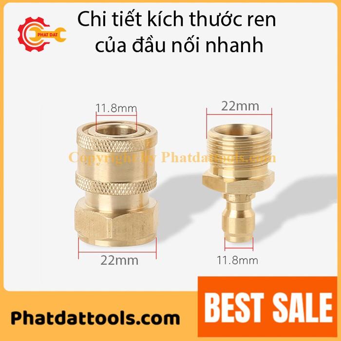 Khớp Đồng Nối Nhanh Đầu Ra Dây Áp Lực Cho Máy Rửa Xe Cao Áp-Máy Rửa Xe Gia Đình