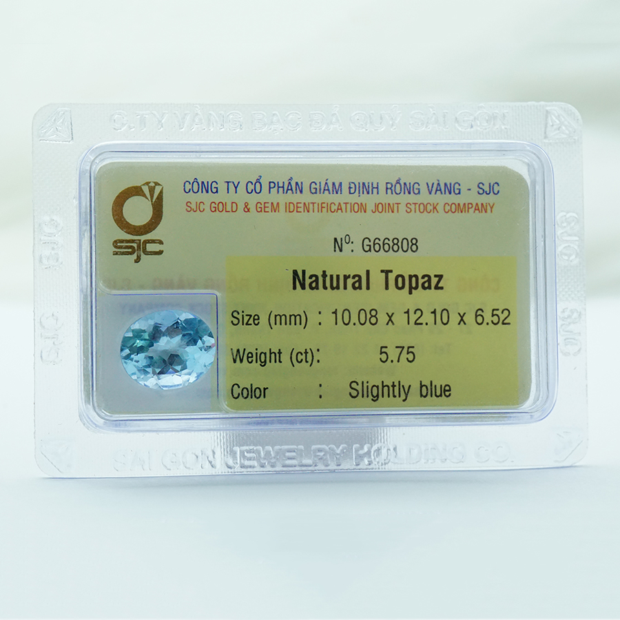 Viên đá Topaz kiểm định tự nhiên mài giác oval - 66806