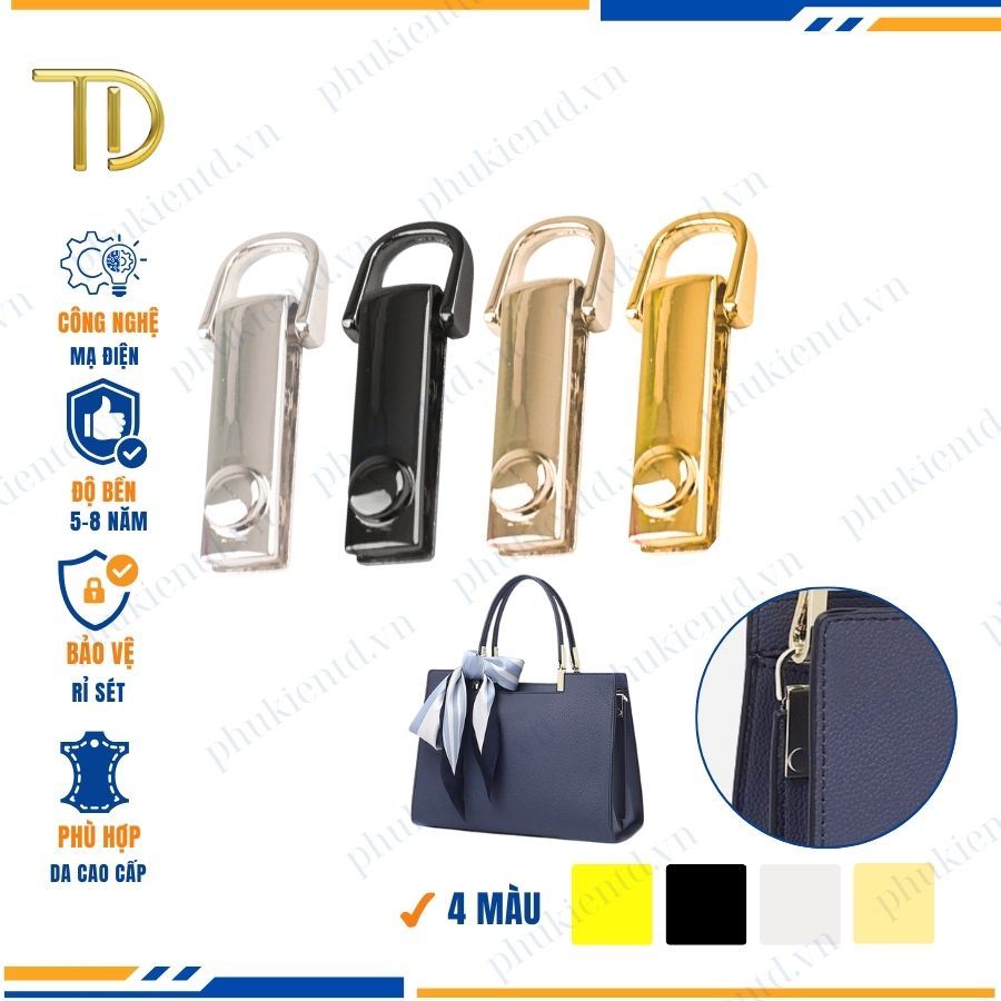 Nẹp túi xách, khoen d túi xách, khoen quai túi xách, công nghệ mạ điện độ bền 5 - 8 năm
