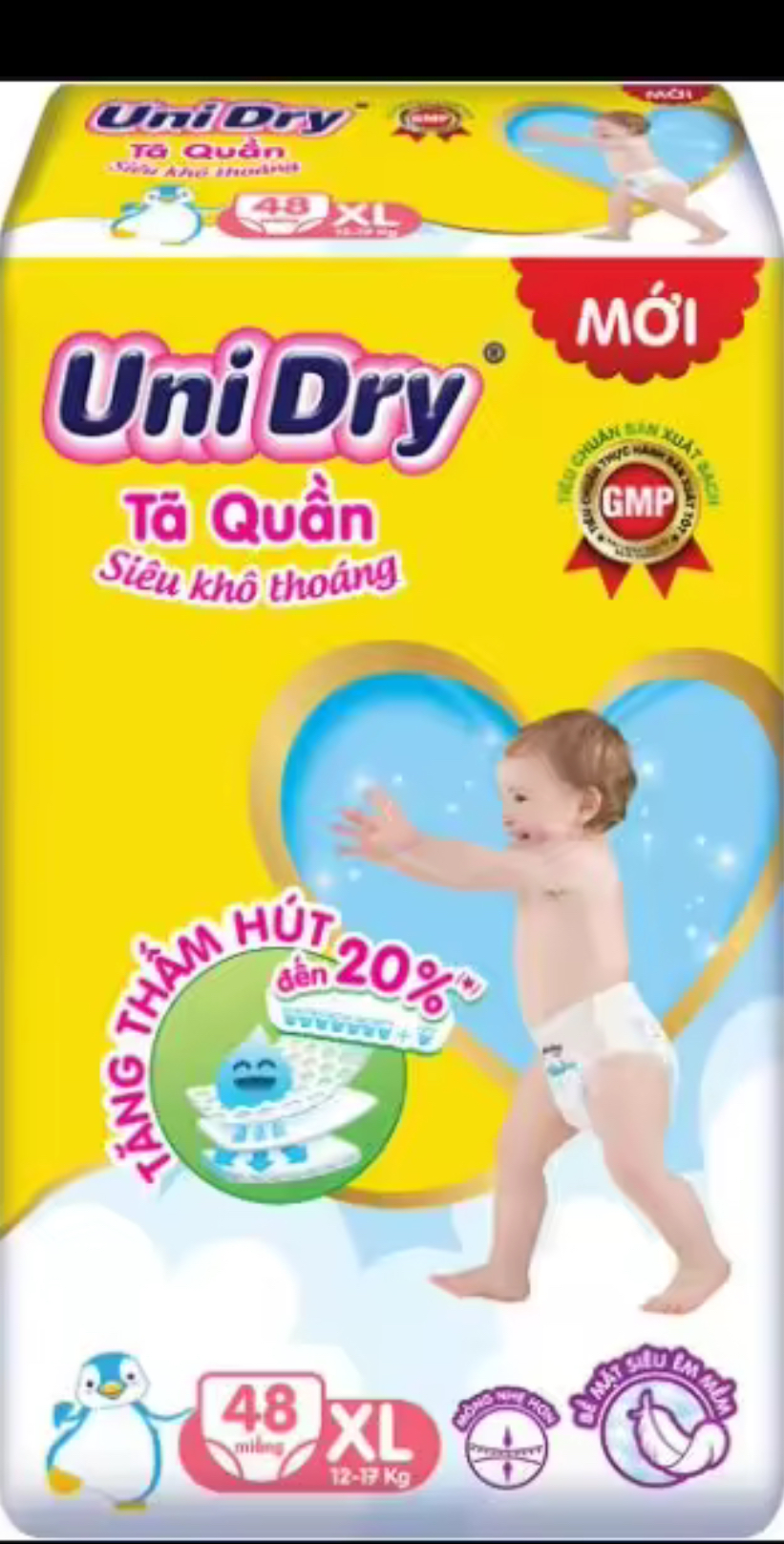 Tã quần Unidry XL48 Siêu Khô Thoáng - Date luôn mới