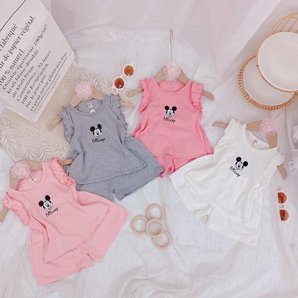 Bộ ba lỗ cho bé, bộ sát nách bé gái, bộ cho bé gái chất cotton mềm mát