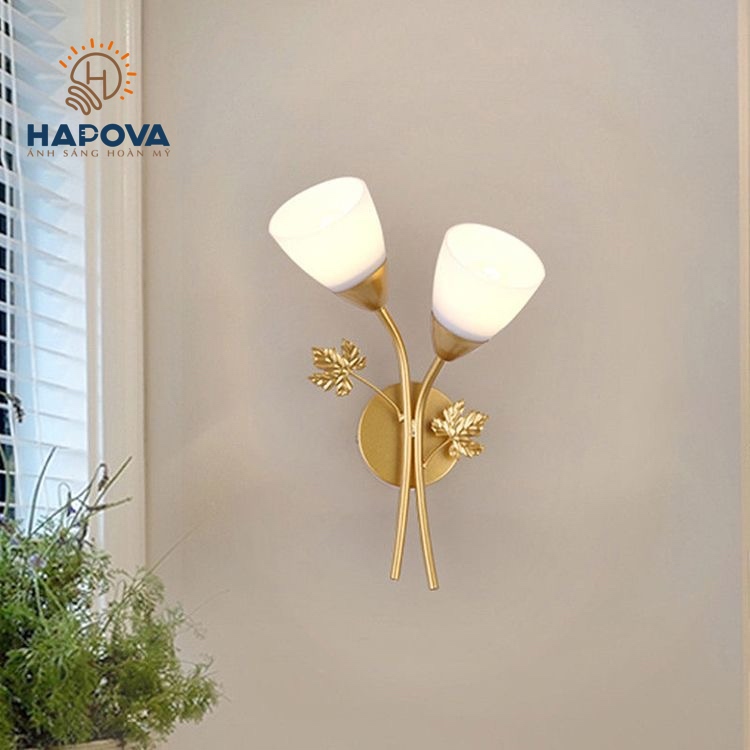 Đèn gắn tường Đôi Bông hoa HAPOVA DRITY 7613 Tặng kèm bóng led Chuyên dụng