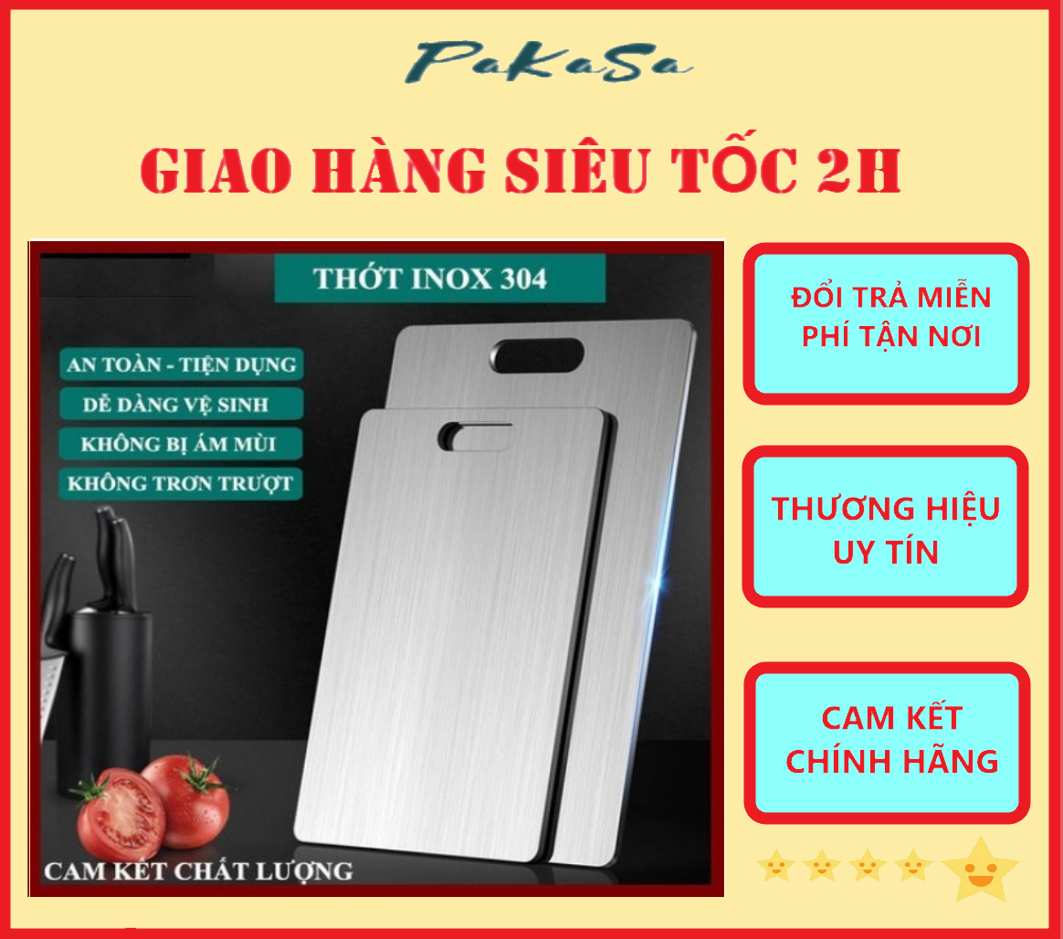 Thớt Kháng Khuẩn Inox 304 Cao Cấp PaKaSa - Hàng Chính Hãng