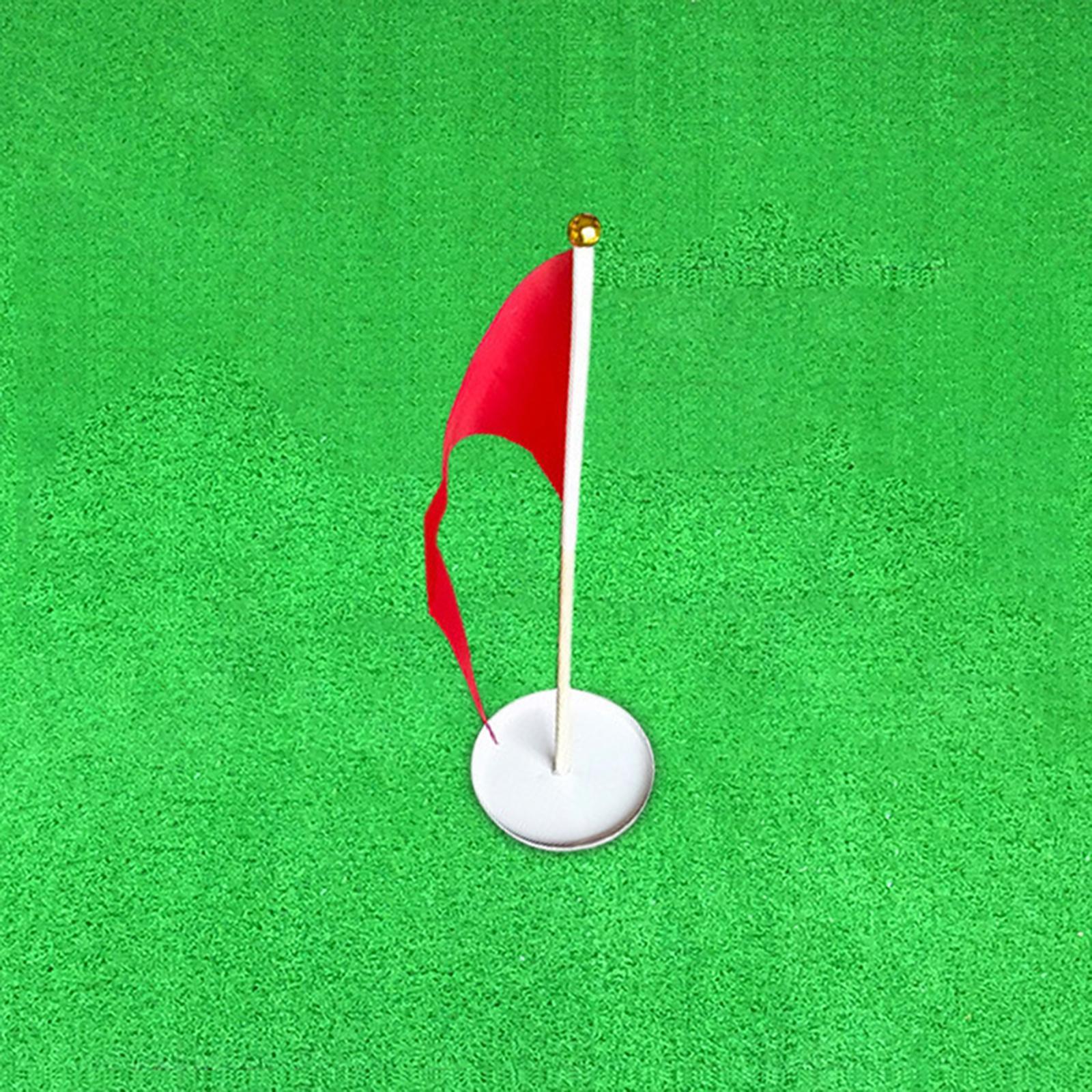Mini Golf Putting Cup with Flag Flagpole Golf Putter Practice Hole Golf Flagstick Set for Yard Indoor Outdoor Use