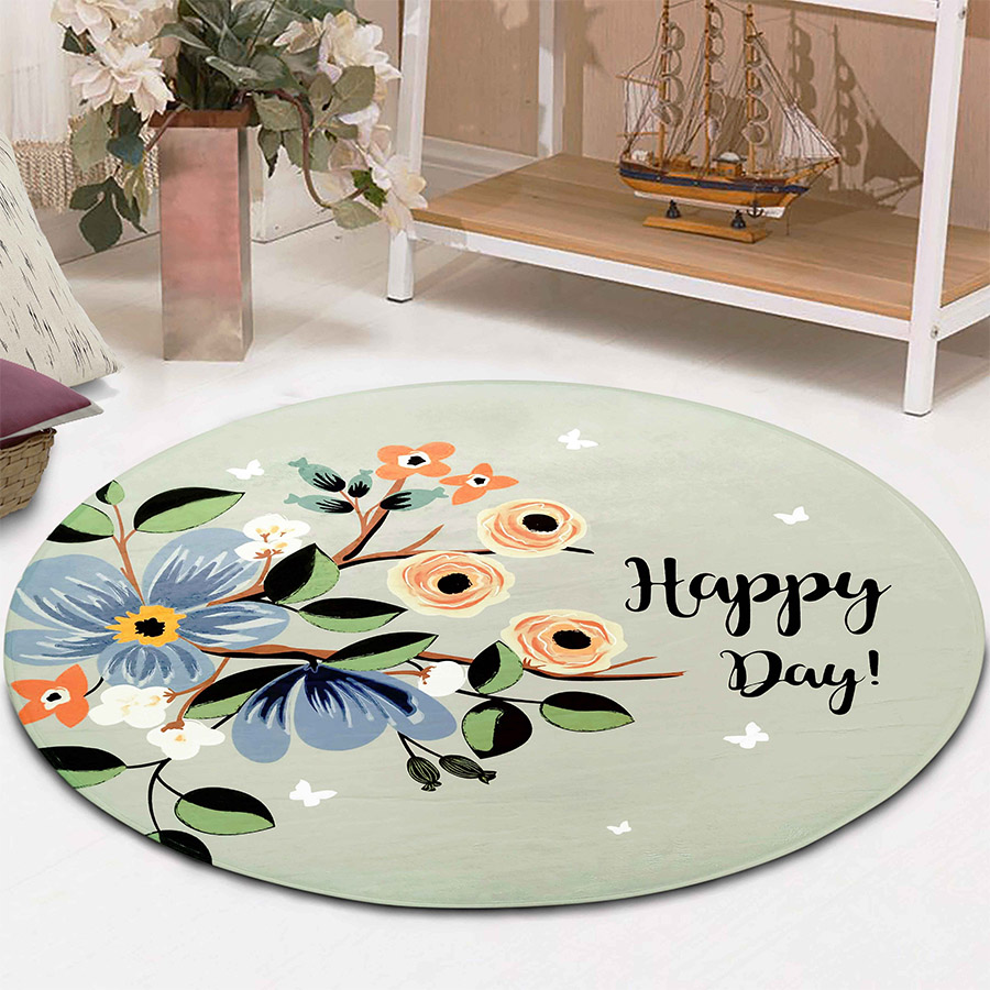 Thảm tròn DTP in hình Happy Day Carmi (100 x 100 cm)