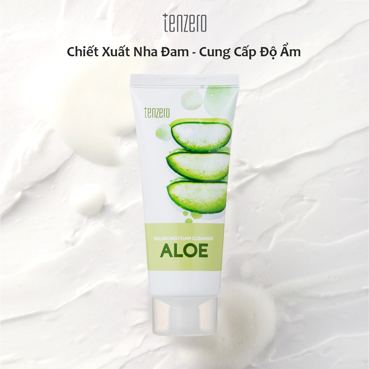Sữa rửa mặt chiết xuất thiên nhiên Dịu nhẹ sạch dầu nhờn Tenzero Balancing Foarm Cleanser Aloe 100ml