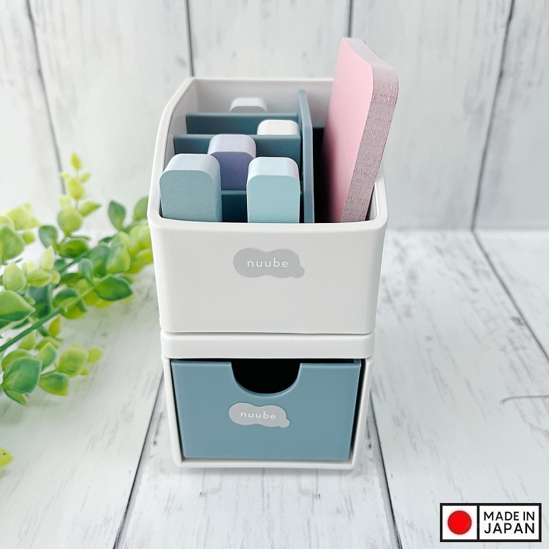 Khay đựng giấy nhớ &amp; đồ dùng văn phòng phẩm Nuube - Xám xanh