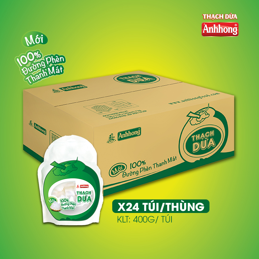 THÙNG THẠCH DỪA TÚI ÁNH HỒNG 400G