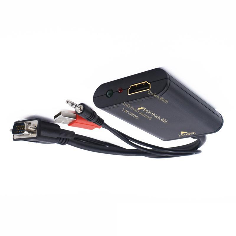 Khuyến mại cáp chuyển đổi VGA to HDMI kèm USB audio Bộ chuyển đổi âm thanh và hình ảnh VGA to HDMI