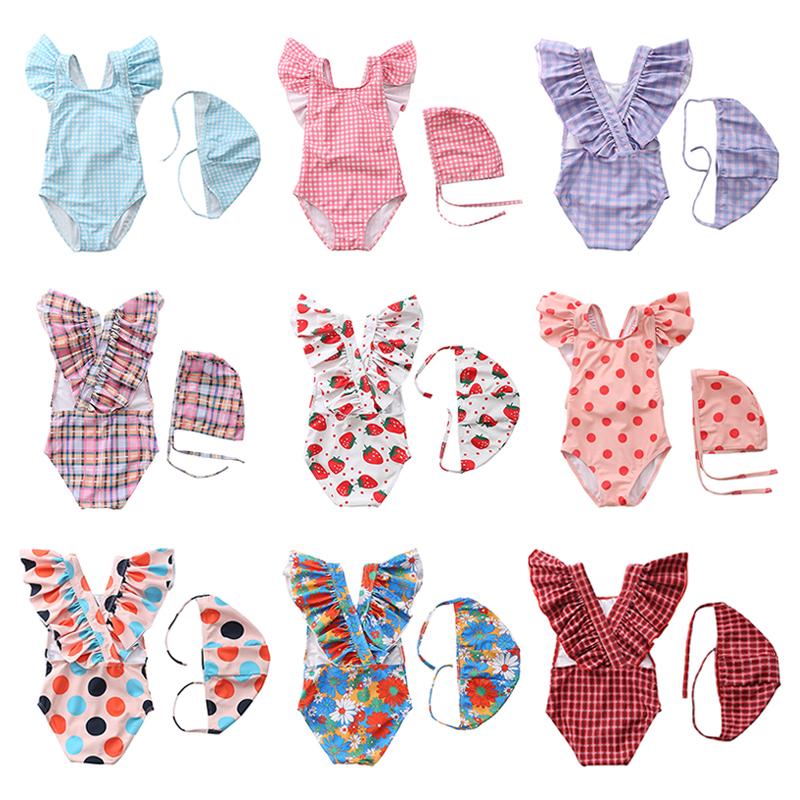 HH Bé Gái Đồ Bơi Trẻ Em Mùa Hè Áo Bơi Một Mảnh Mũ Bơi Cho Bé Gái Quần Áo Trẻ Em Gái Bơi Đào Tạo Phù Hợp Với