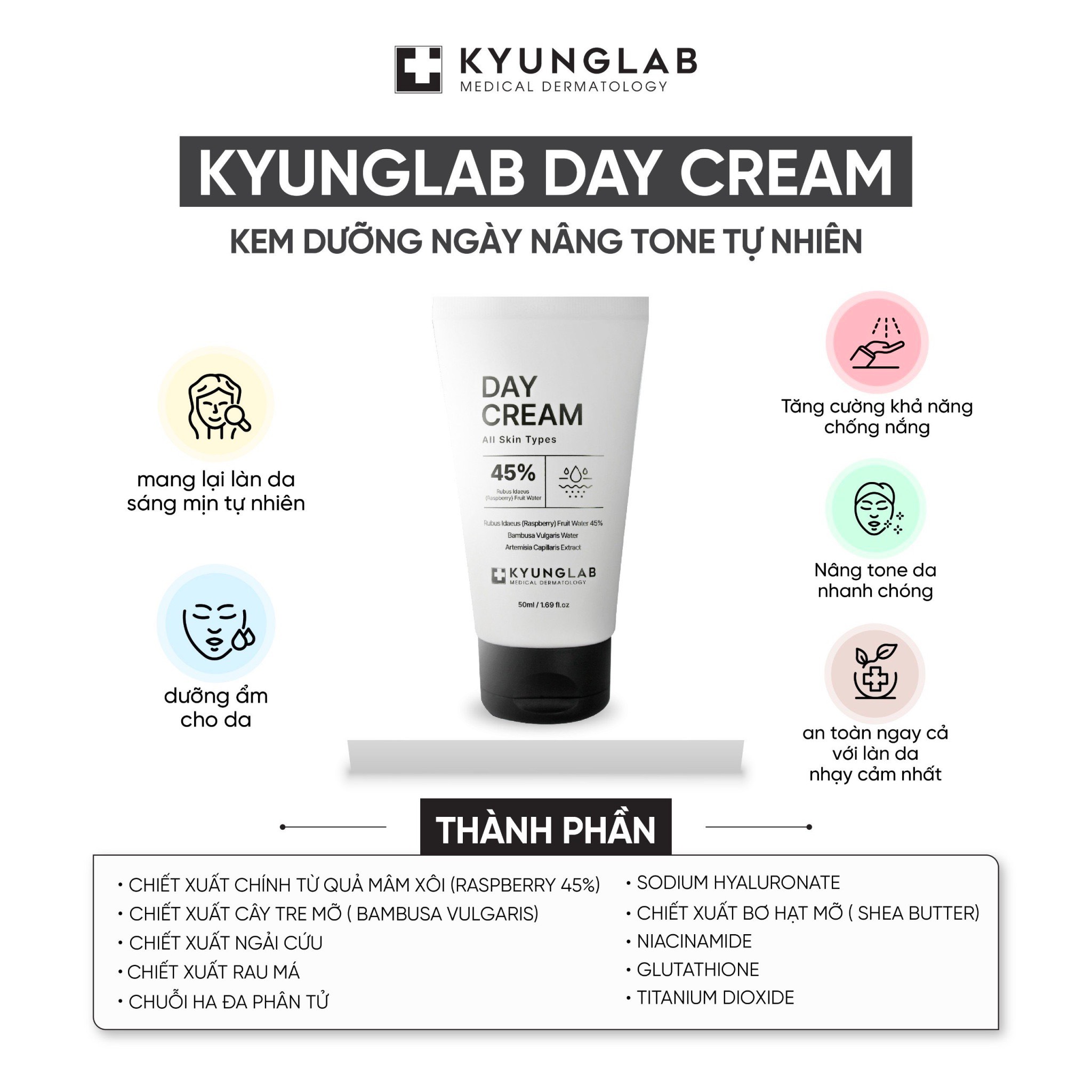 Kem dưỡng ban ngày Kyunglab cấp ẩm nâng tông da 50ml