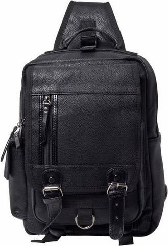 Men'S Vintage Men'S Chest Bag Textured Soft Leather Multi-Function Crossbody Shoulder Messenger Bag