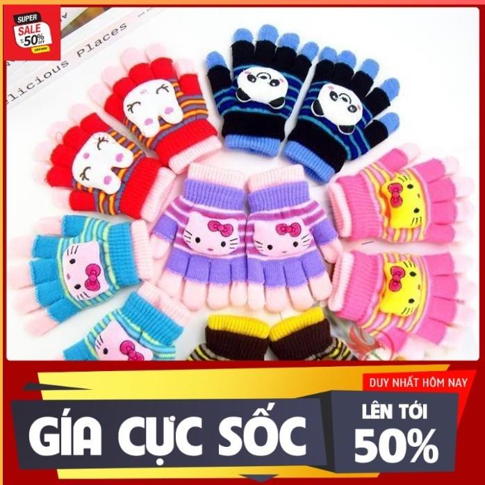 Găng Tay Len 2 Trong 1 Hình Thú Cực Cute Cực ấm Cho Bé Gái, Bé Trai, kiểu Hàn Quốc Làm Từ Chất Liệu Len Xù Mềm Mại,nhẹ