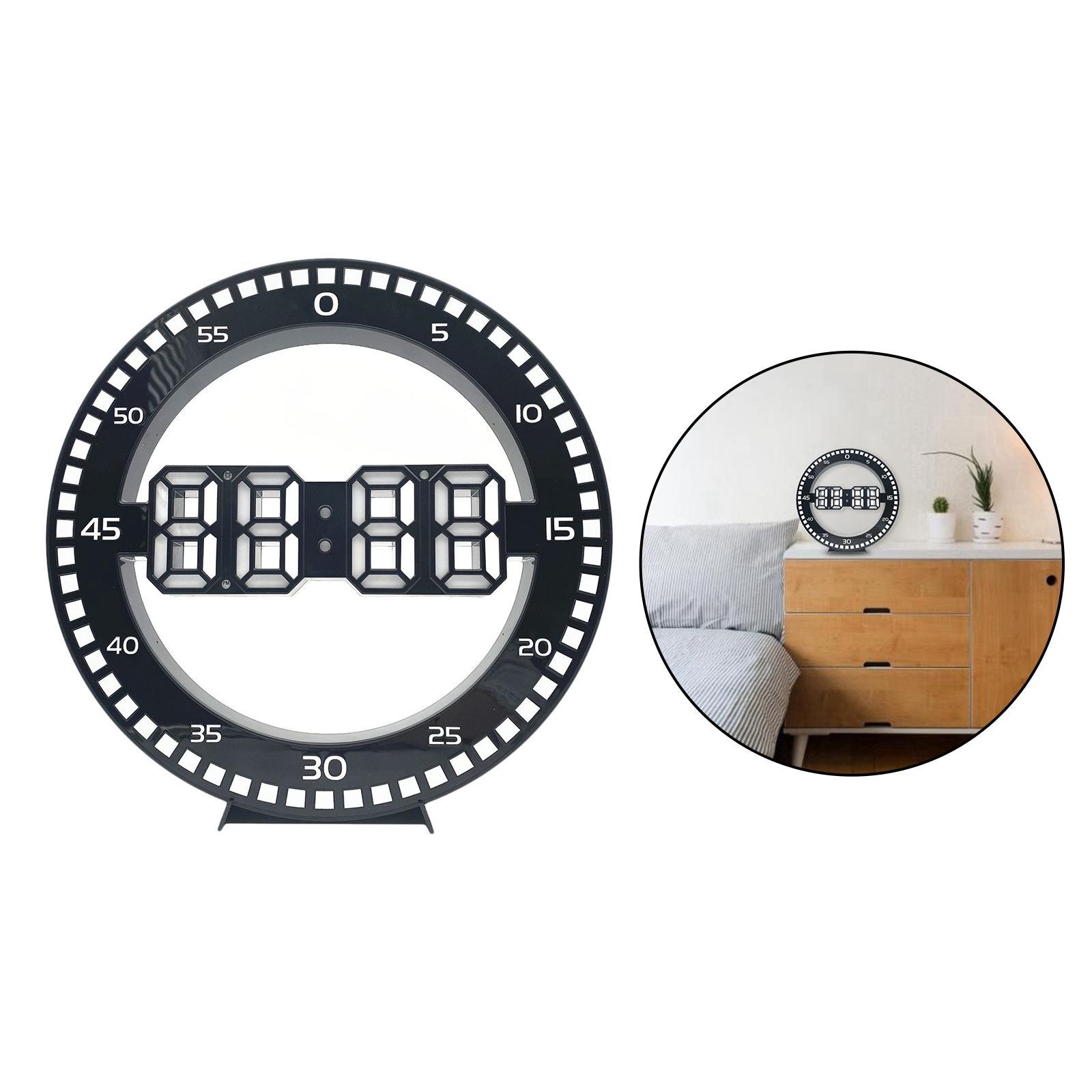 Loviver LED Digital Wall Clock Round Electronic Clock Home Office