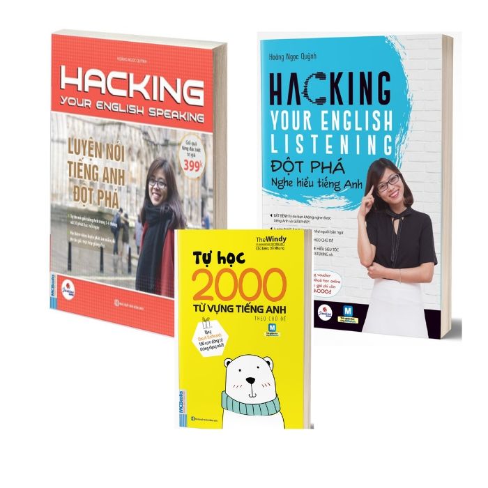 Combo Hacking Your English Speaking + Hacking your English Listening - Luyện Nghe - Nói tiếng Anh đột phá (Tặng cuốn 2000 từ vựng tiếng Anh theo chủ đề)