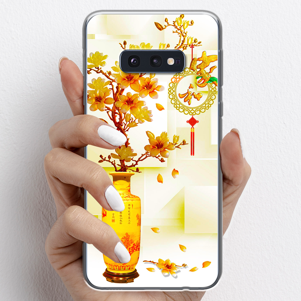 Ốp lưng cho Samsung Galaxy S10E nhựa TPU mẫu Chậu sứ vàng