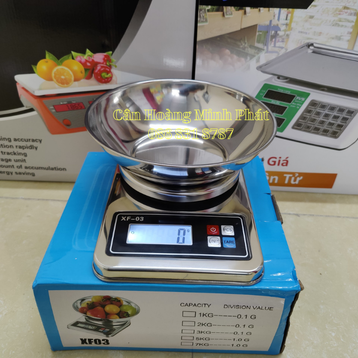 Cân Điện Tử Nhà Bếp Chính Xác Cao 0.1g - 3kg FX03 INOX Không Gỉ. Cân Làm Bánh Độ Chính Xác Cao Kèm 2 Viên pin AA. Kèm Tô Inox