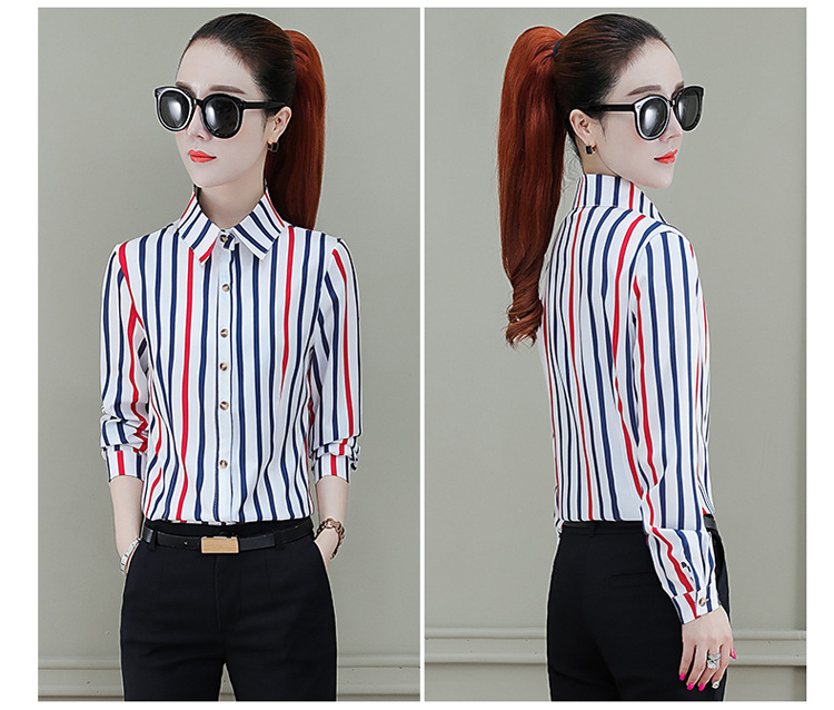 Áo sơ mi nữ công sở Haint Boutique thiết kế kẻ sọc tay dài SM43
