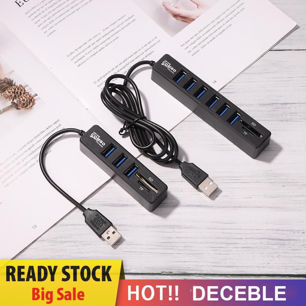 Hub Chia 5 / 8 Cổng Usb 2.0 Tích Hợp Đầu Đọc Thẻ Nhớ Tiện Dụng