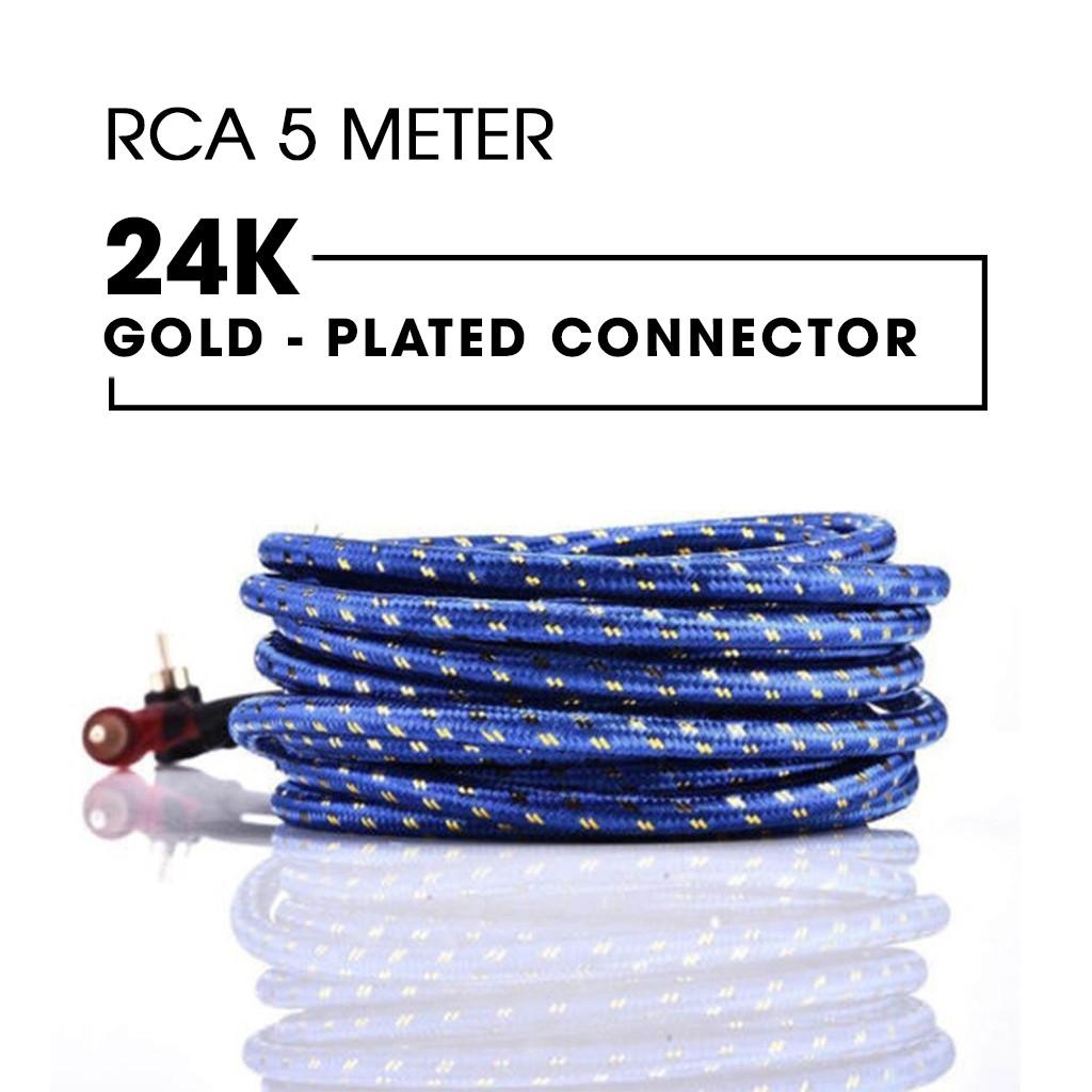 Dây AV Đồng Nguyên Chất Cao Cấp 4 Đầu Hoa Sen RCA Audio mạ vàng cao cấp vỏ chống nhiễu dài 5 mét