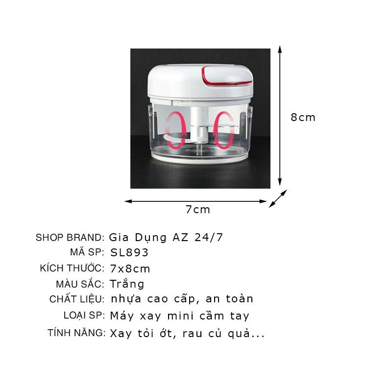 Máy xay tỏi ớt, xay thịt cá cầm tay đa năng có dây kéo tiện lợi AZ SL893