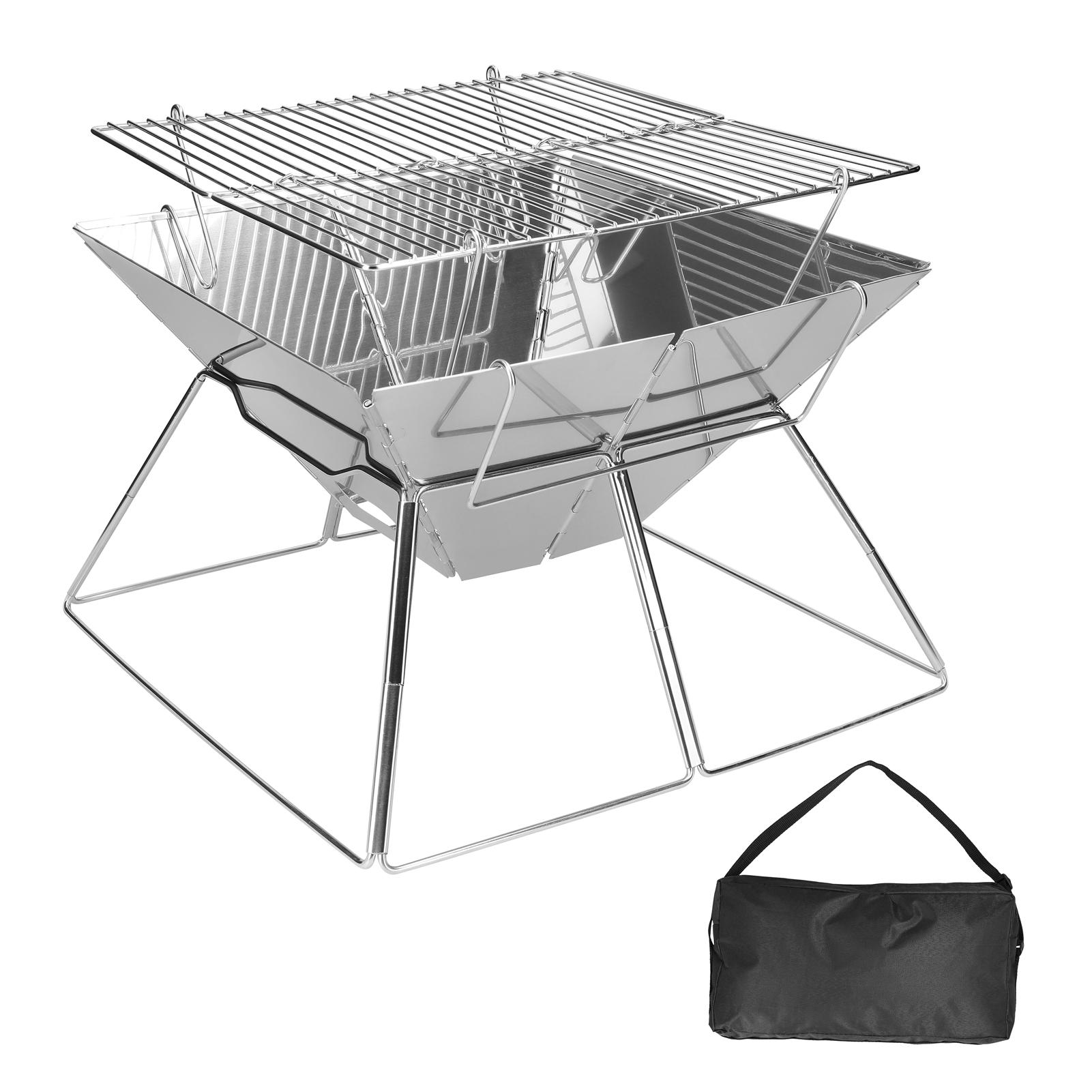 Charcoal BBQ Grill Portable Camping Stove Campfire Stand with Carrying Bag for Outdoor Cooking Camping Picnic Hiking
